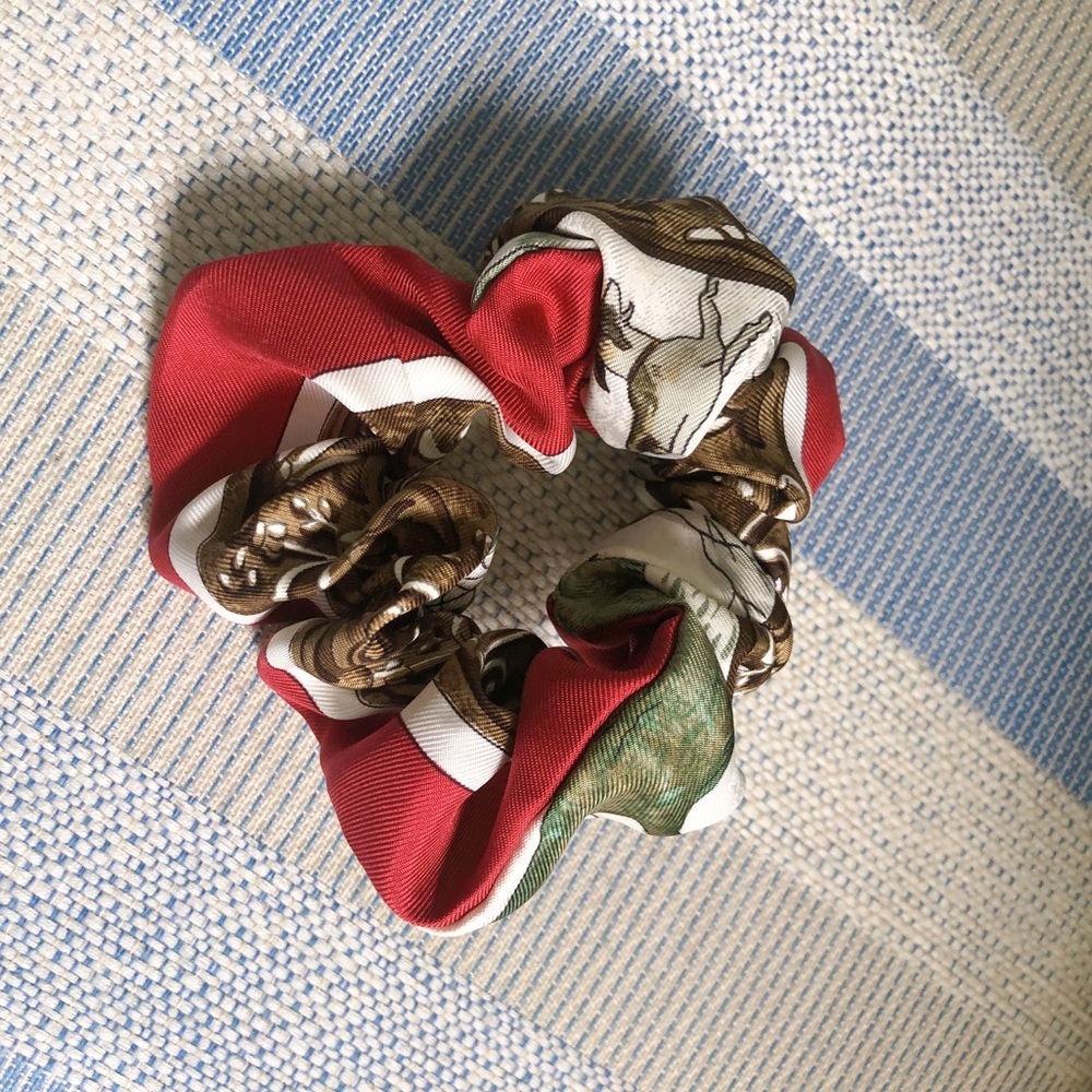 Vintage Hermes scarf scrunchie